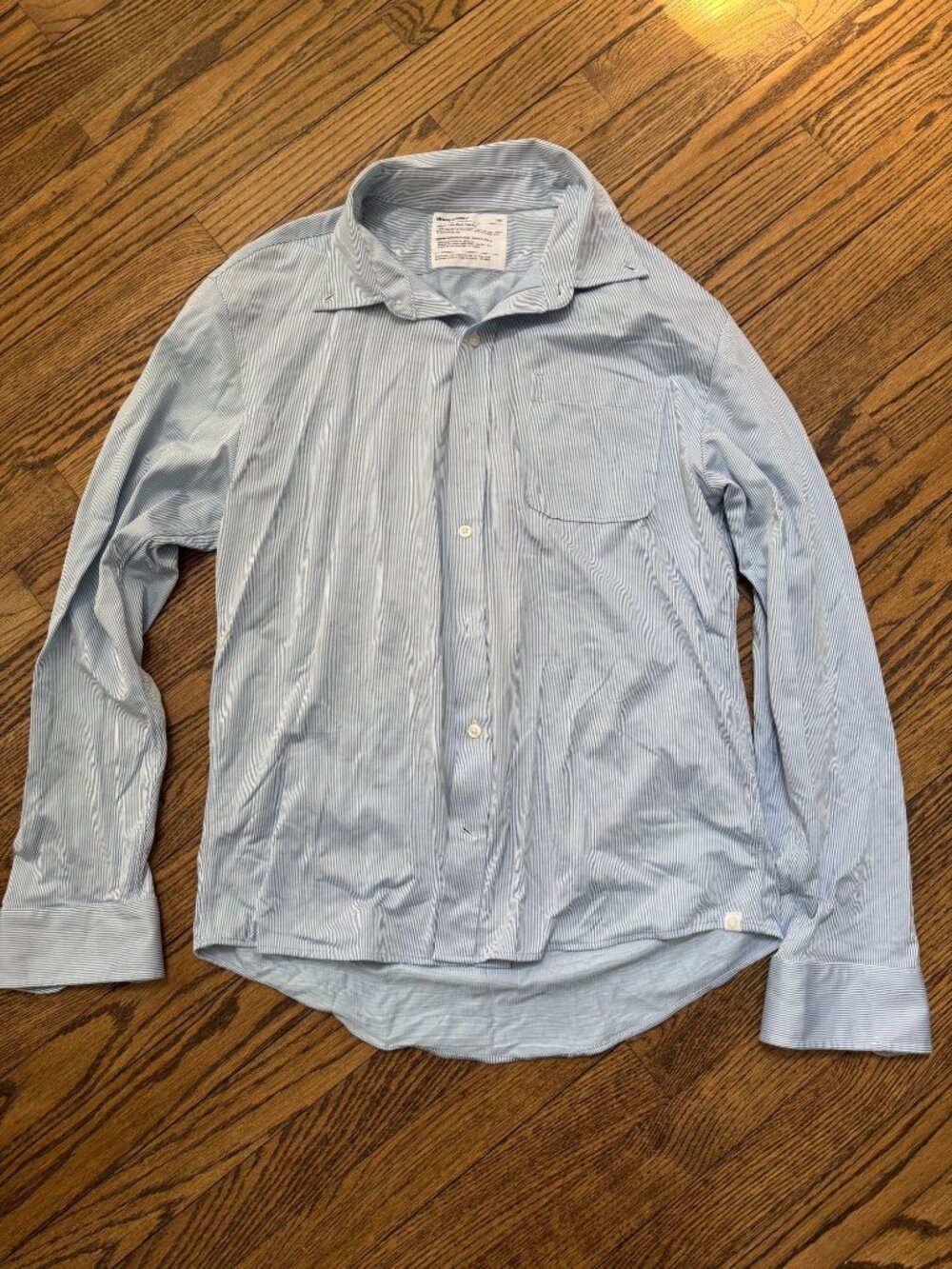 Ministry Of Supply Hybrid Striped Cotton Shirt Mens Size Large Slim